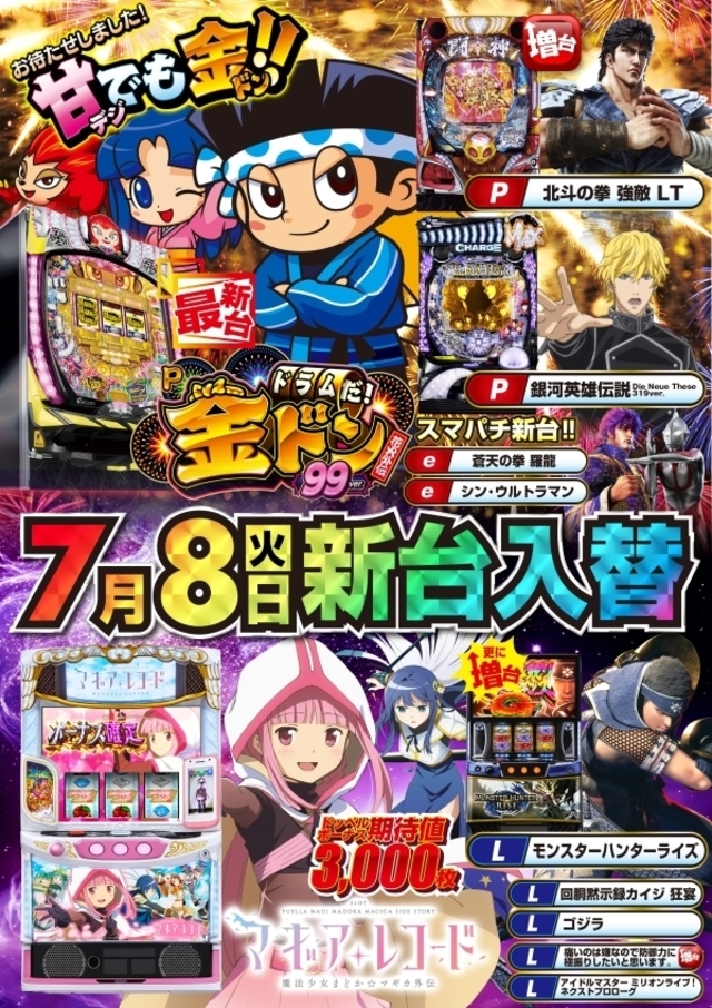 7月8日(火)新台入替