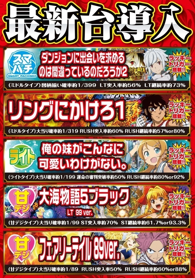 パチンコ最新機種導入